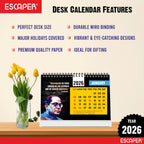 Inspirational Desk Calendar 2026, A5 Size Motivational Table Calendar 2026 with Quotes, New Year Gift for Home & Office