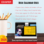 Inspirational Desk Calendar 2026, A5 Size Motivational Table Calendar 2026 with Quotes, New Year Gift for Home & Office