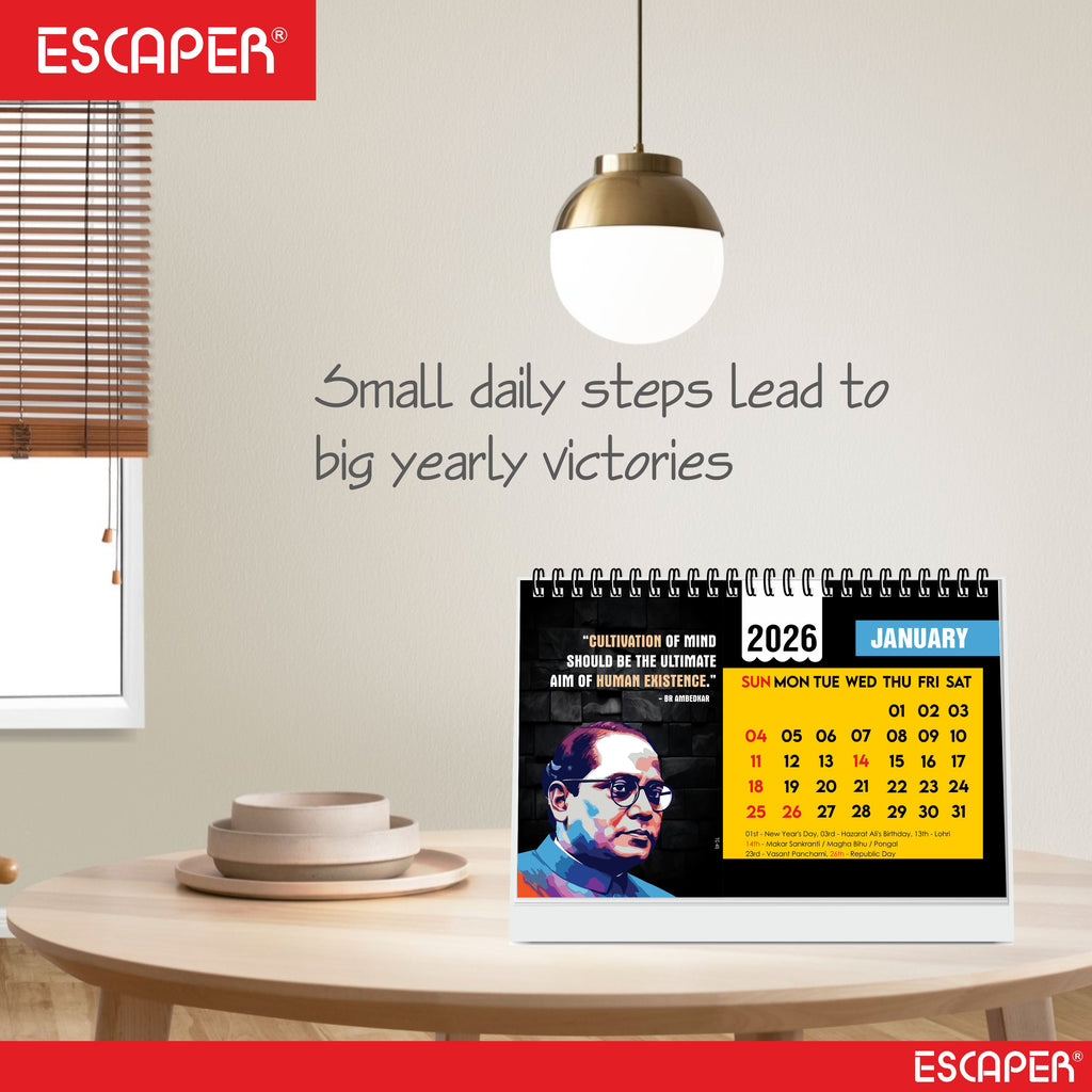 Inspirational Desk Calendar 2026, A5 Size Motivational Table Calendar 2026 with Quotes, New Year Gift for Home & Office