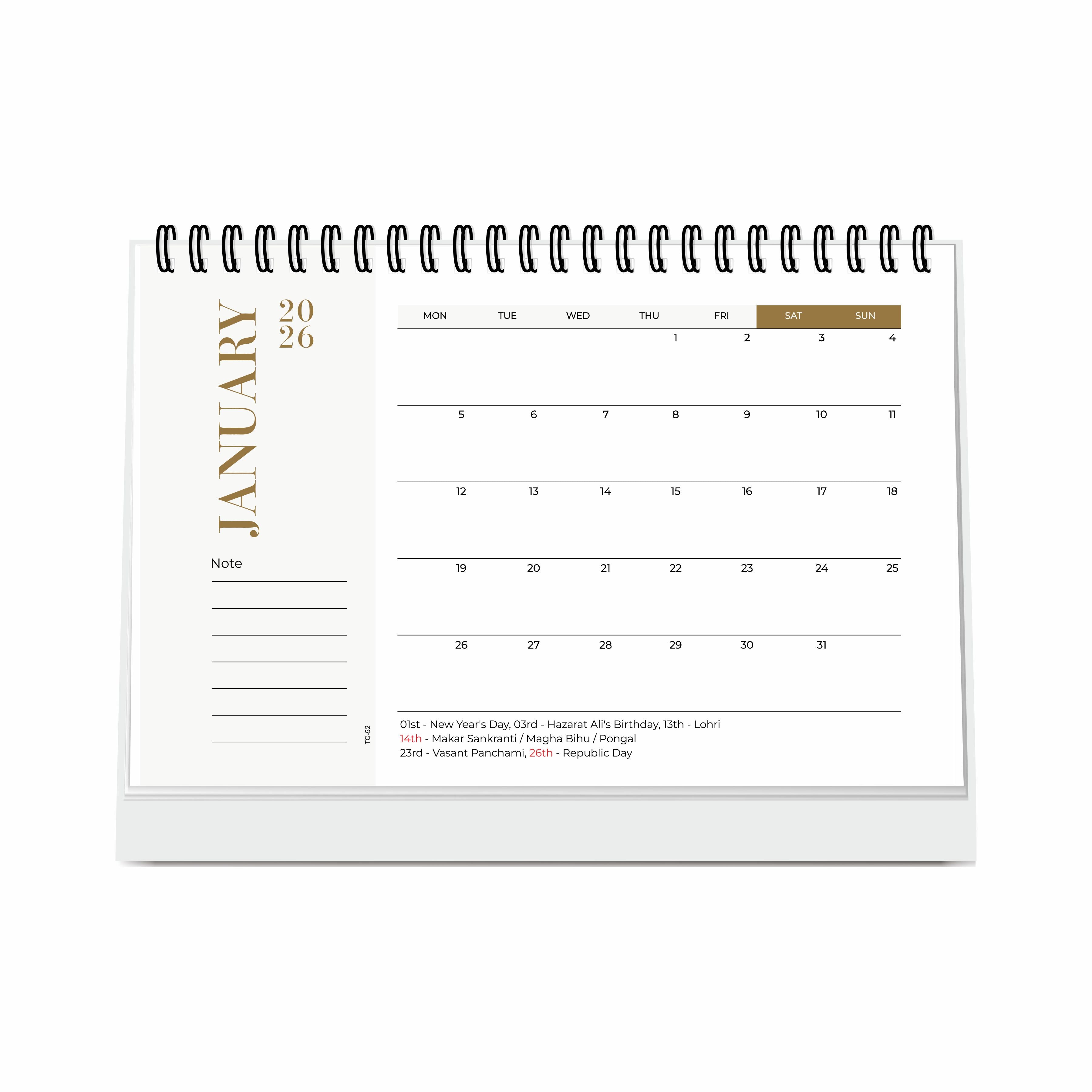 Pastel 2026 Desk Planner & Table Calendar, A5 Daily Calendar for Home, Office & Study, Track Tasks, Meetings, Notes & Deadlines, 2026 New Year Gift & Desk Organizer