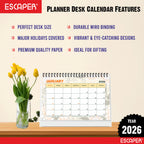 Floral 2026 Desk Planner & Table Calendar – A5 Daily Organiser for Home, Office & Study, Desk Calendar 2026 to Track Tasks, Notes, Meetings & Important Dates, New Year Gift