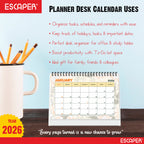 Floral 2026 Desk Planner & Table Calendar – A5 Daily Organiser for Home, Office & Study, Desk Calendar 2026 to Track Tasks, Notes, Meetings & Important Dates, New Year Gift