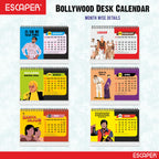 Famous Bollywood Dialogues Calendar 2026 Desk – Bollywood Movie Quotes, Iconic Actor Lines, Cinema Table Calendar, A5 Desk Calendar for Bollywood Fans