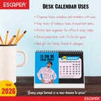 Famous Bollywood Dialogues Calendar 2026 Desk – Bollywood Movie Quotes, Iconic Actor Lines, Cinema Table Calendar, A5 Desk Calendar for Bollywood Fans