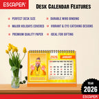Premanand Ji Maharaj Desk Calendar 2026 – A5 Size, Devotional & Religious Table Calendar with Inspirational Quotes, Famous Indian Guru Photo Calendar, Premanand Ji Calendar 2026
