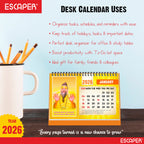 Premanand Ji Maharaj Desk Calendar 2026 – A5 Size, Devotional & Religious Table Calendar with Inspirational Quotes, Famous Indian Guru Photo Calendar, Premanand Ji Calendar 2026
