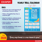 Motivational New Year Wall Calendar 2026 (45x30 cm), Laminated 300 GSM Paper, Inspirational Quotes Wall Calendar 2026, Ideal for Home & Office Decor, Study Room, Wall Art