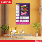 Motivational New Year Wall Calendar 2026 (45x30 cm) Laminated, 300 GSM Paper, Self Adhesive Back, Inspirational Wall Art For Home & Office Decor, Study Room