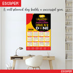 Inspirational New Year Wall Calendar 2026 (45x30 cm) Laminated, 300 GSM Paper, Self Adhesive Back, Motivational Wall Art For Home & Office Decor, Study Room