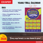 Motivational New Year Wall Calendar 2026 (45x30 cm) Laminated, 300 GSM Paper, Self Adhesive Back, Inspirational Quotes Wall Art For Home & Office Decor, Study Room