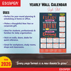 Motivational New Year Wall Calendar 2026 (45x30 cm) Laminated, 300 GSM Paper, Self Adhesive Back, Inspirational Quotes Wall Art For Home & Office Decor, Study Room