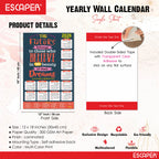 Motivational New Year Wall Calendar 2026 (45x30 cm) Laminated, 300 GSM Paper, Self Adhesive Back, Inspirational Quotes Wall Art For Home & Office Decor, Study Room