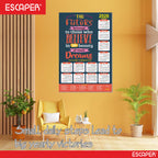 Motivational New Year Wall Calendar 2026 (45x30 cm) Laminated, 300 GSM Paper, Self Adhesive Back, Inspirational Quotes Wall Art For Home & Office Decor, Study Room