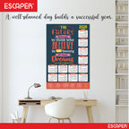 Motivational New Year Wall Calendar 2026 (45x30 cm) Laminated, 300 GSM Paper, Self Adhesive Back, Inspirational Quotes Wall Art For Home & Office Decor, Study Room