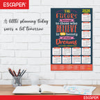 Motivational New Year Wall Calendar 2026 (45x30 cm) Laminated, 300 GSM Paper, Self Adhesive Back, Inspirational Quotes Wall Art For Home & Office Decor, Study Room