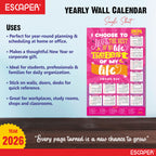 Motivational New Year Wall Calendar 2026 (45x30 cm) Laminated, 300 GSM Paper, Self Adhesive Back, Inspirational Quotes Wall Art For Home & Office Decor, Study Room