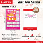 Motivational New Year Wall Calendar 2026 (45x30 cm) Laminated, 300 GSM Paper, Self Adhesive Back, Inspirational Quotes Wall Art For Home & Office Decor, Study Room