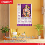 Lord Hanuman Wall Calendar 2026 hanging (45 x 30 cm), Bajrangbali hanging, Hanuman Ji Wall Calendar 2026, Religious, Hindu God, New Year Calendar 2026