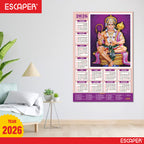 Lord Hanuman Wall Calendar 2026 hanging (45 x 30 cm), Bajrangbali hanging, Hanuman Ji Wall Calendar 2026, Religious, Hindu God, New Year Calendar 2026