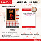 Lord Hanuman Wall Calendar 2026 hanging (45 x 30 cm), Bajrangbali hanging Wall Calendar 2026, Hanuman Ji, Religious, Hindu, New Year Calendar 2026