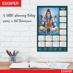 Lord Shiva Wall Calendar 2026 hanging (45 x 30 cm), Bholenath, Shanker Ji Photo, Mahadev Wall Calendar 2026, Shivji Calendar, Lord Shiva Wall Decor