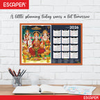 Goddess Lakshmi Wall Calendar 2026 hanging (45 x 30 cm), Laxmi Ji Pana, Laxmi Devi, Durga, Saraswati Maa Wall Calendar 2026, Kali Mata Photo, Sherawali Mata