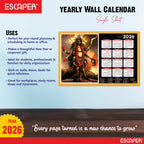 Goddess Kali Ma Wall Calendar 2026 hanging (45 x 30 cm), Religious Wall Calendar 2026, Kali Mata Photo For Home, Pooja Room, Wall Decor