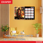 Goddess Kali Ma Wall Calendar 2026 hanging (45 x 30 cm), Religious Wall Calendar 2026, Kali Mata Photo For Home, Pooja Room, Wall Decor