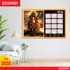 Goddess Kali Ma Wall Calendar 2026 hanging (45 x 30 cm), Religious Wall Calendar 2026, Kali Mata Photo For Home, Pooja Room, Wall Decor