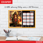 Goddess Kali Ma Wall Calendar 2026 hanging (45 x 30 cm), Religious Wall Calendar 2026, Kali Mata Photo For Home, Pooja Room, Wall Decor