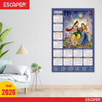 Shree Krishna Wall Calendar 2026 (45 x 30 cm) - Radha Krishna Wall Decor, Laddu Gopal Photo, Bal Krishna Wall Calendar 2026, Religious Bal Gopal Photo