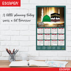 Muslim Wall Calendar 2026 hanging Decoration (45 x 30 cm), Islamic Wall Decor, Arabic Calligraphy, Allah Wall Calendar 2026, Muslim home decor items, New Year Calendar 2026