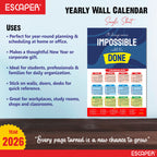 Motivational New Year Wall Calendar 2026 (45x30 cm), Inspirational Quotes Wall Art For Home & Office Decor, Study Table