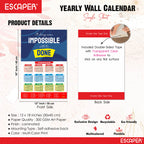 Motivational New Year Wall Calendar 2026 (45x30 cm), Inspirational Quotes Wall Art For Home & Office Decor, Study Table