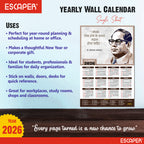 Bhim Rao Ambedkar Motivational Wall Calendar 2026 & Inspirational Quotes (12 x 18), Famous Quotes Wall Calendar 2026, Ideal for Room Decoration, Wall Art