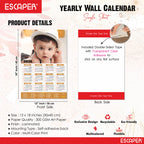 Cute Baby Wall Calendar 2026 for Pregnant Women (45 x 30 cm), Baby Pictures Photos hanging Wall Calendar 2026 for Room