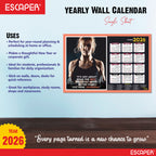 Gym Wall Calendar 2026 hanging (12 x 18), Wall Calendar 2026 for Gym Motivation, Workout, Exercise, Bodybuilders, Fitness Center