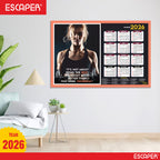 Gym Wall Calendar 2026 hanging (12 x 18), Wall Calendar 2026 for Gym Motivation, Workout, Exercise, Bodybuilders, Fitness Center