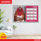 Kamakhya Devi Wall Calendar 2026 (45 x 30 cm), Kamakhya Devi Mandir, Kamakhya Devi Photos, Religious, Hindu Goddess Photos, Hindu Goddess Temple Wall Calendar 2026 for room decoration