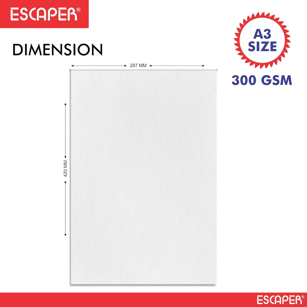 Watercolour Paper 300 GSM Handmade Cold-Pressed Sheets for Artists A3 Sizes Acid-Free, Textured Surface for Painting, Drawing, Kids Art, Crafts & Mixed Media