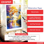 Watercolour Paper 300 GSM Handmade Cold-Pressed Sheets for Artists A4 Sizes Acid-Free, Textured Surface for Painting, Drawing, Kids Art, Crafts & Mixed Media
