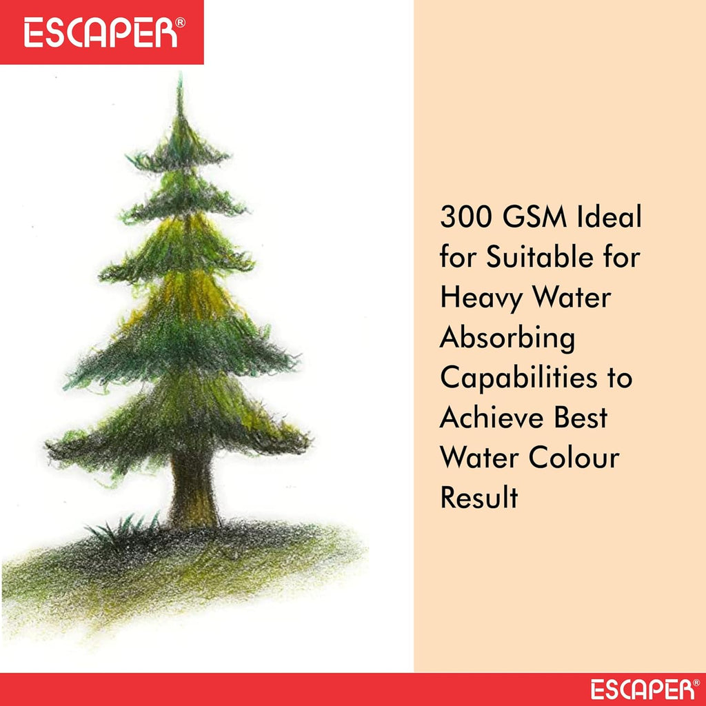 Watercolour Paper 300 GSM Handmade Cold-Pressed Sheets for Artists A4 Sizes Acid-Free, Textured Surface for Painting, Drawing, Kids Art, Crafts & Mixed Media