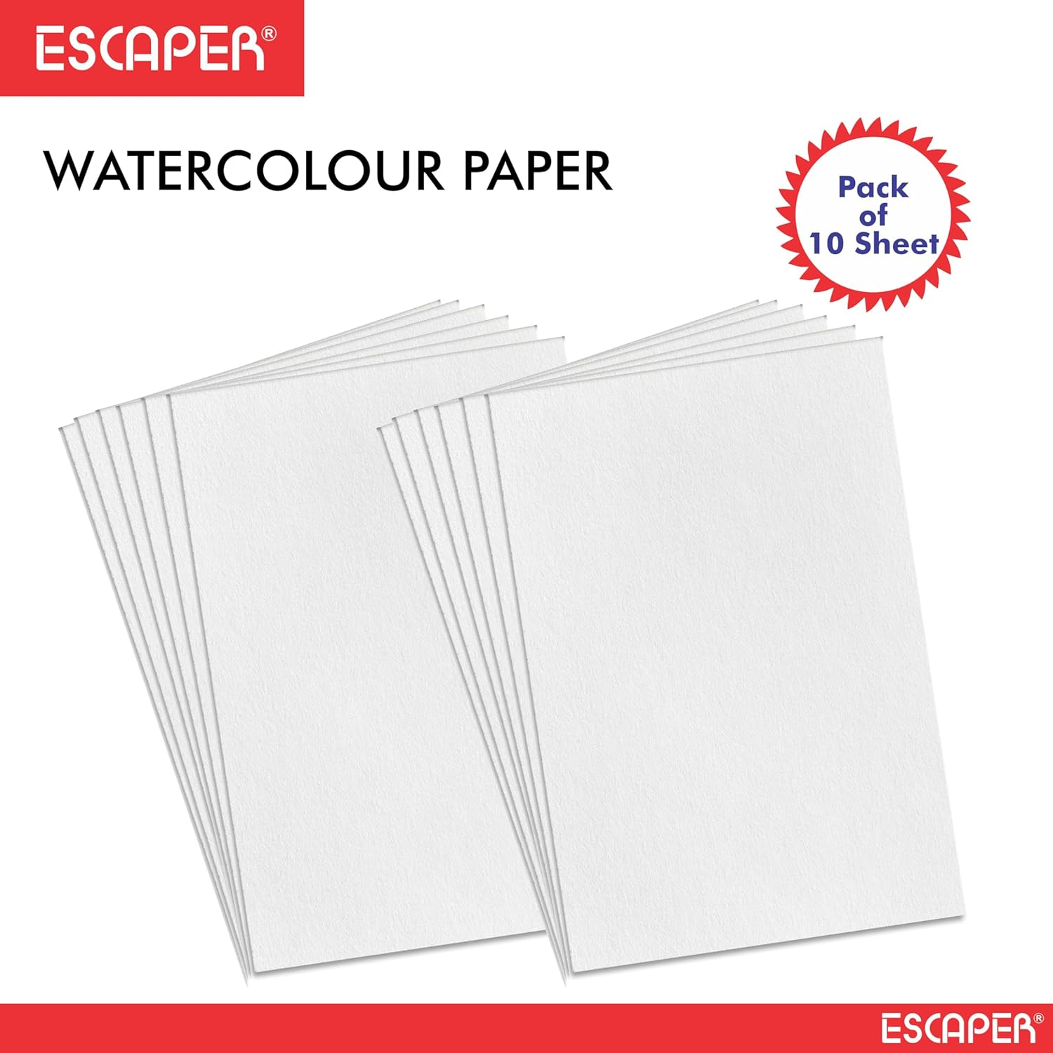 Watercolour Paper 300 GSM Handmade Cold-Pressed Sheets for Artists A4 Sizes Acid-Free, Textured Surface for Painting, Drawing, Kids Art, Crafts & Mixed Media