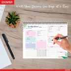 ESCAPER Undated Weekly Planners  – 80 Pages, Habit Tracker & Productivity Organizer, 90 GSM Paper, Flexible Weekly Schedule for Students, Professionals & Busy Life (Weakly Planner)