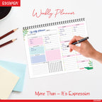 ESCAPER Undated Weekly Planners  – 80 Pages, Habit Tracker & Productivity Organizer, 90 GSM Paper, Flexible Weekly Schedule for Students, Professionals & Busy Life (Weakly Planner)