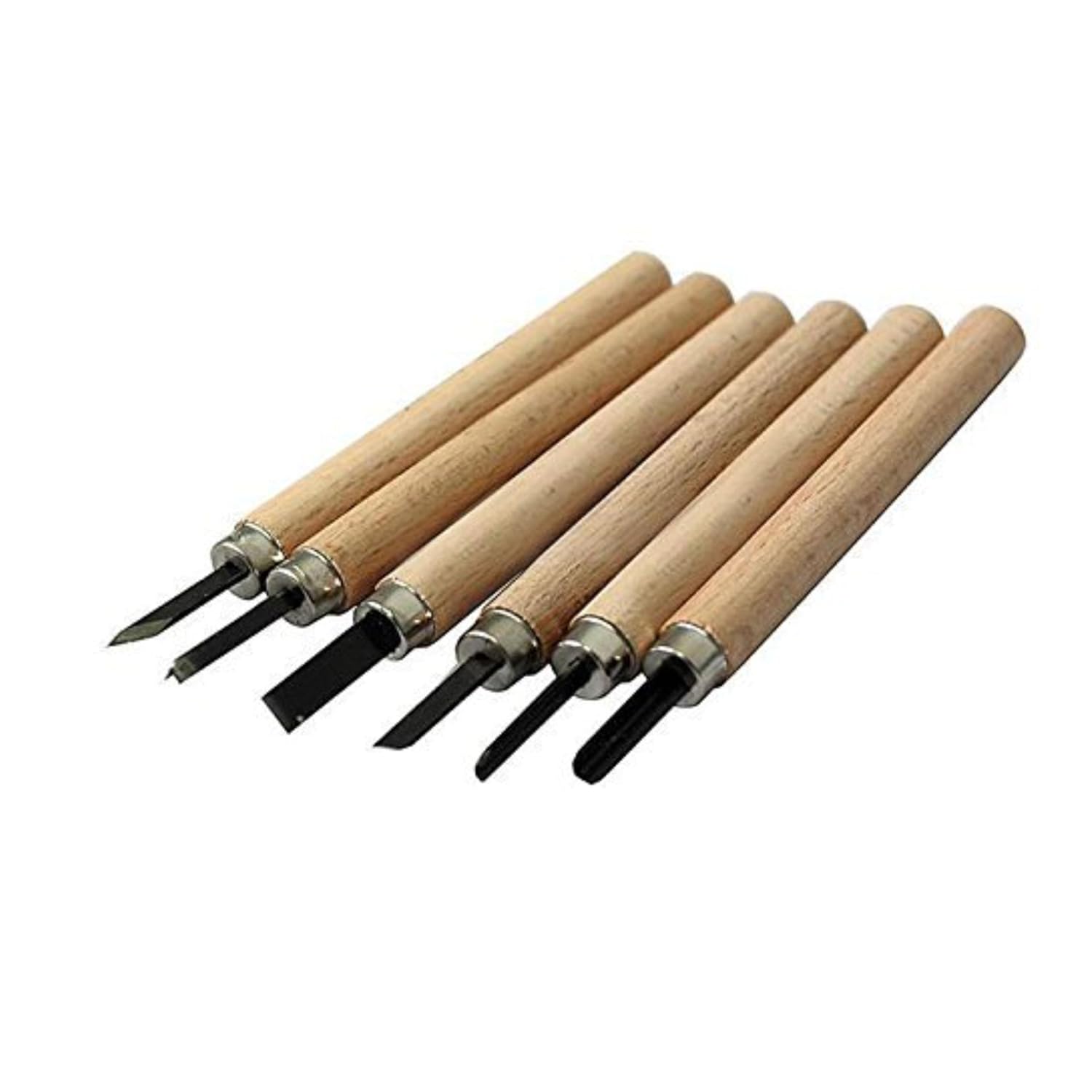 Wood Carving Tools Set, (Pack Of 6) Alloy Steel Wood Carving Chisel Set With Wooden Handles For Beginners, Craft & DIY Sculpture Work, Ideal for Clay & Wax