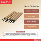 Wood Carving Tools Set, (Pack Of 6) Alloy Steel Wood Carving Chisel Set With Wooden Handles For Beginners, Craft & DIY Sculpture Work, Ideal for Clay & Wax